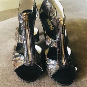 Michael Kors Snake Print heeled sandals